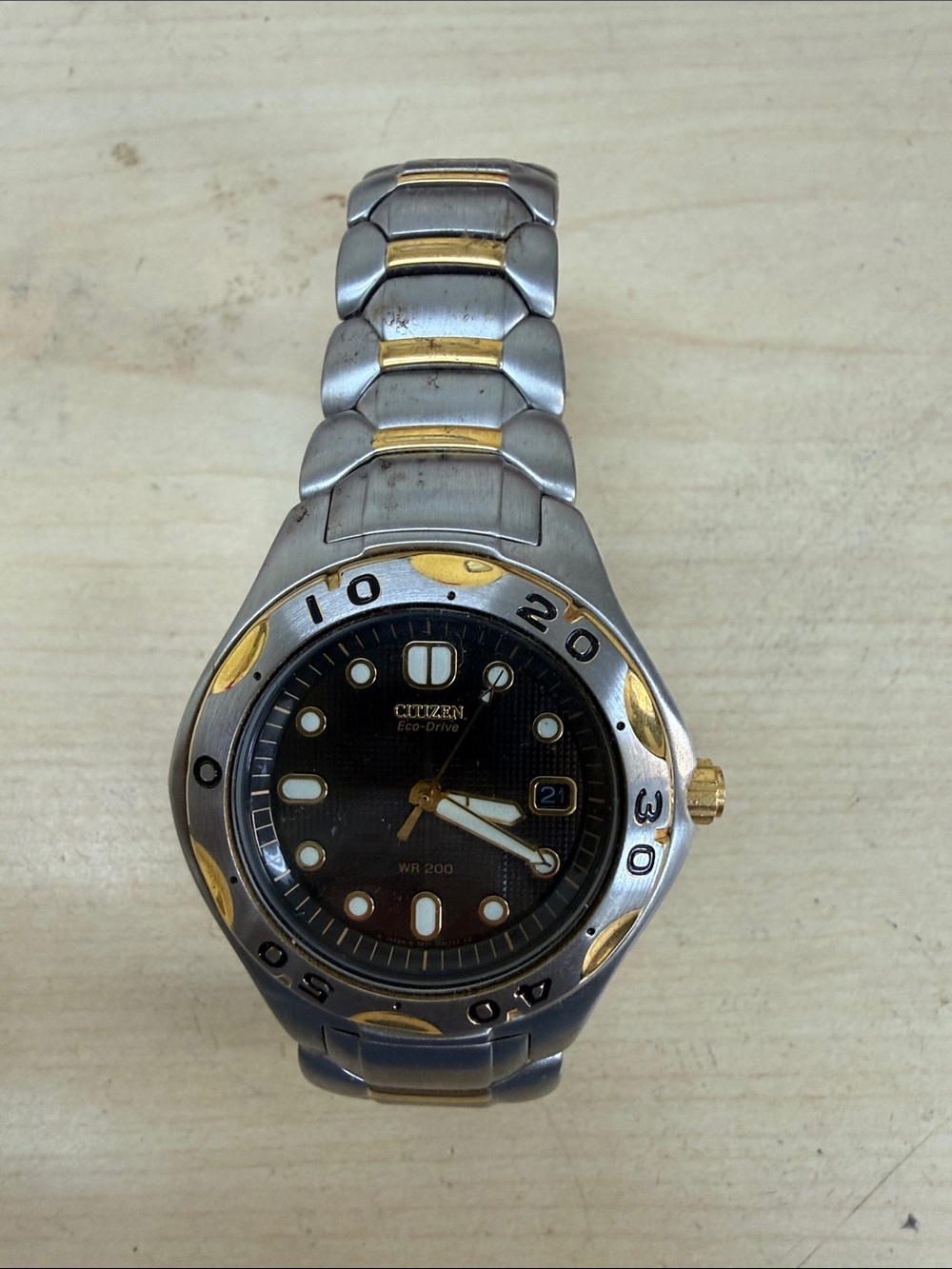 Citizen Two-Tone Gold and Silver Black Dial Watch